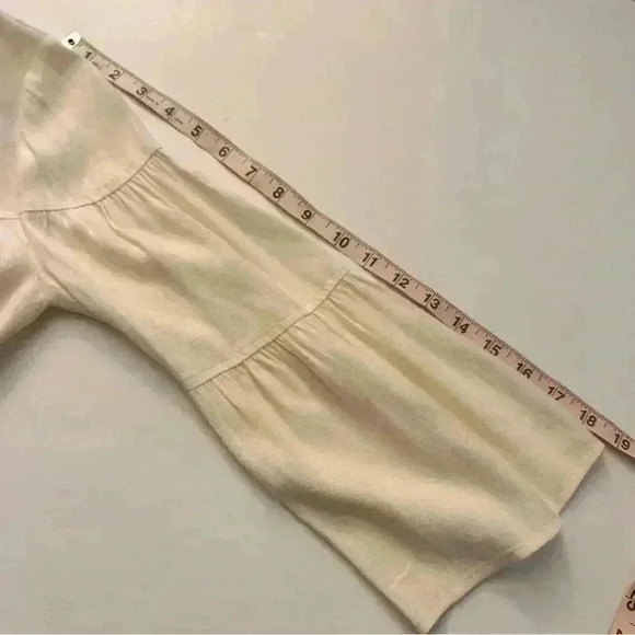Madewell Tiered Button-Back Cream Blouse Women's XXS - Picture 9 of 11